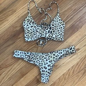 Boys and Arrows Leopard print ribbed Swim Suit